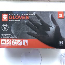 New 100/box /Black  Nitrile Gloves Powder & Latex Free  ExamGrade Gloves Size XL
