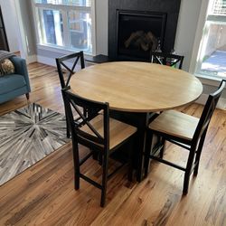 Crate & Barrel Belmont High Top Table W/ 4 Chairs