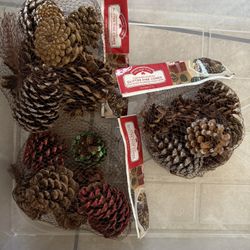 Gold & Silver Glitter Pine Cones
