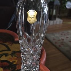 Vintage, Genuine Handcut Etched Lead Crystal Vase Made In Poland. (24% PbO)