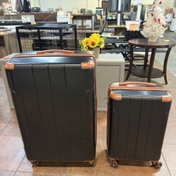 🔥Special Discount(Set of 2)🔥Hardshell Luggage Sets Black, 2 Piece Luggage Sets Expandable with Spinner Wheels, (20/28) (Black Brown)  💰50$