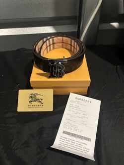 Burberry TB Monogram Check Belt