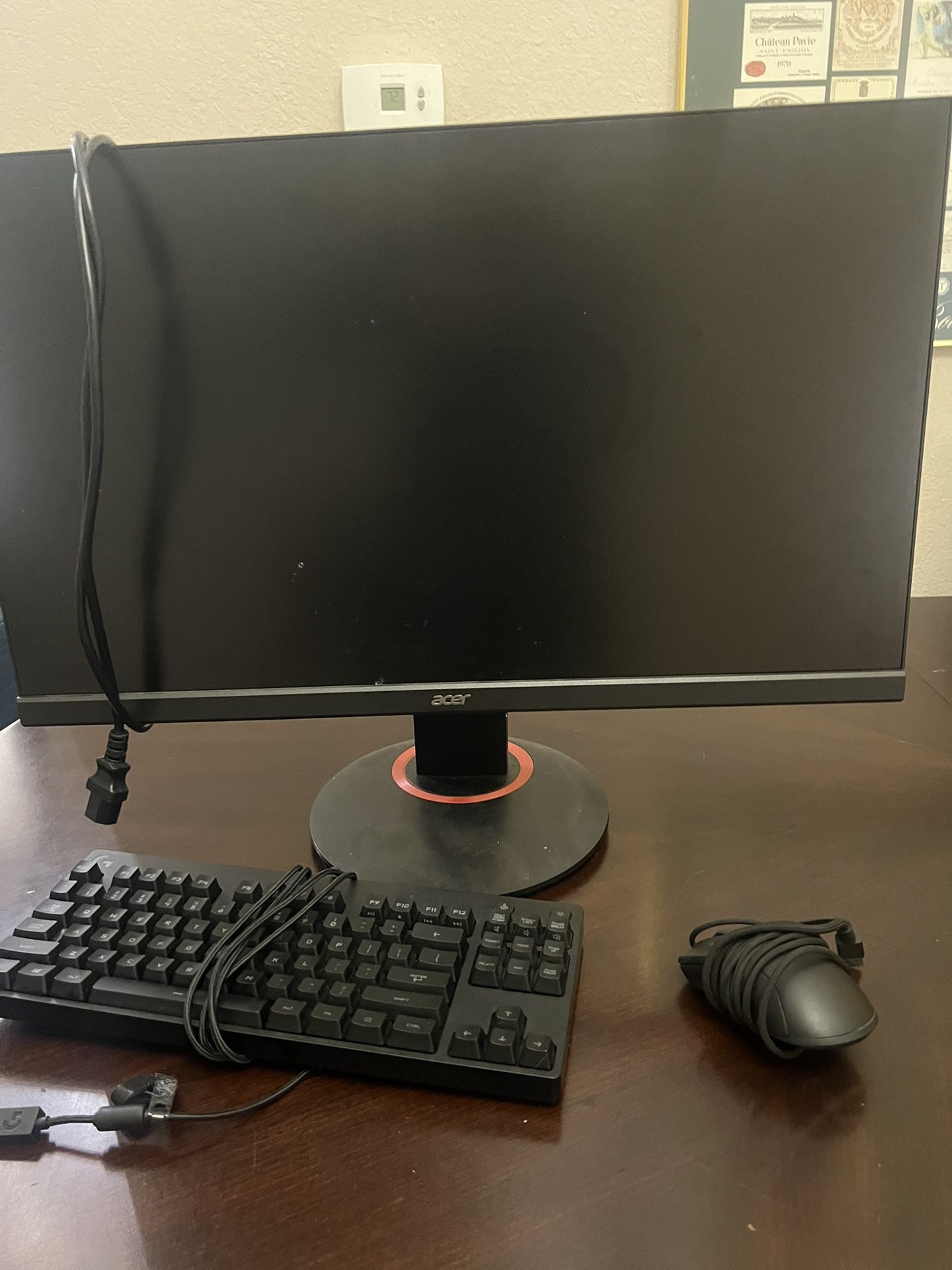 Computer Monitor + Gaming Keyboard + Mouse