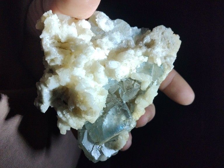 Aqua With Druzy Quartz