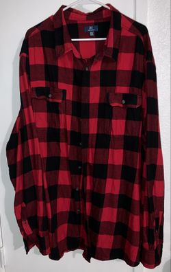 GEORGE Red and Black plaid flannel! Nice! Men’s 5XLT
