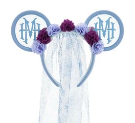 New Haunted Mansion Bride Veil Mickey Ears