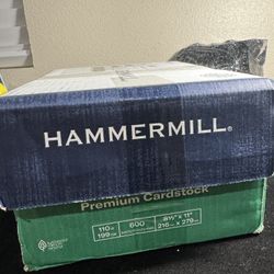 200 Sheets Hammermill Premium Cardstock Paper, 110 lb, 8.5 x 11" White Cardstock