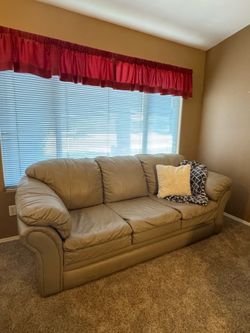 Gray leather touch couch