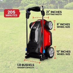 Toro Foldable 60-Volt 21-Inch Stripe Cordless Electric Battery Push Lawn Mower Model #21611