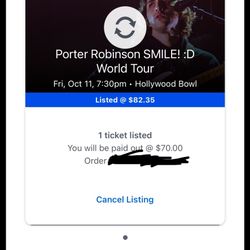 Porter Robinson Oct 11th Hollywood Bowl Tickets