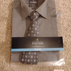 Stafford tailored culture dress shirt w/Tie , Regular fit, S 14-14 1/2, 32-33
