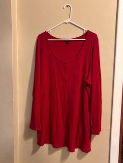 Torrid Blouse Size 4X Red Waffle Knit Tunic Top