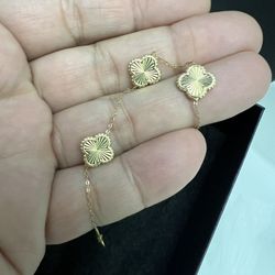 14k Yellow Golden Clef  Women Bracelet New