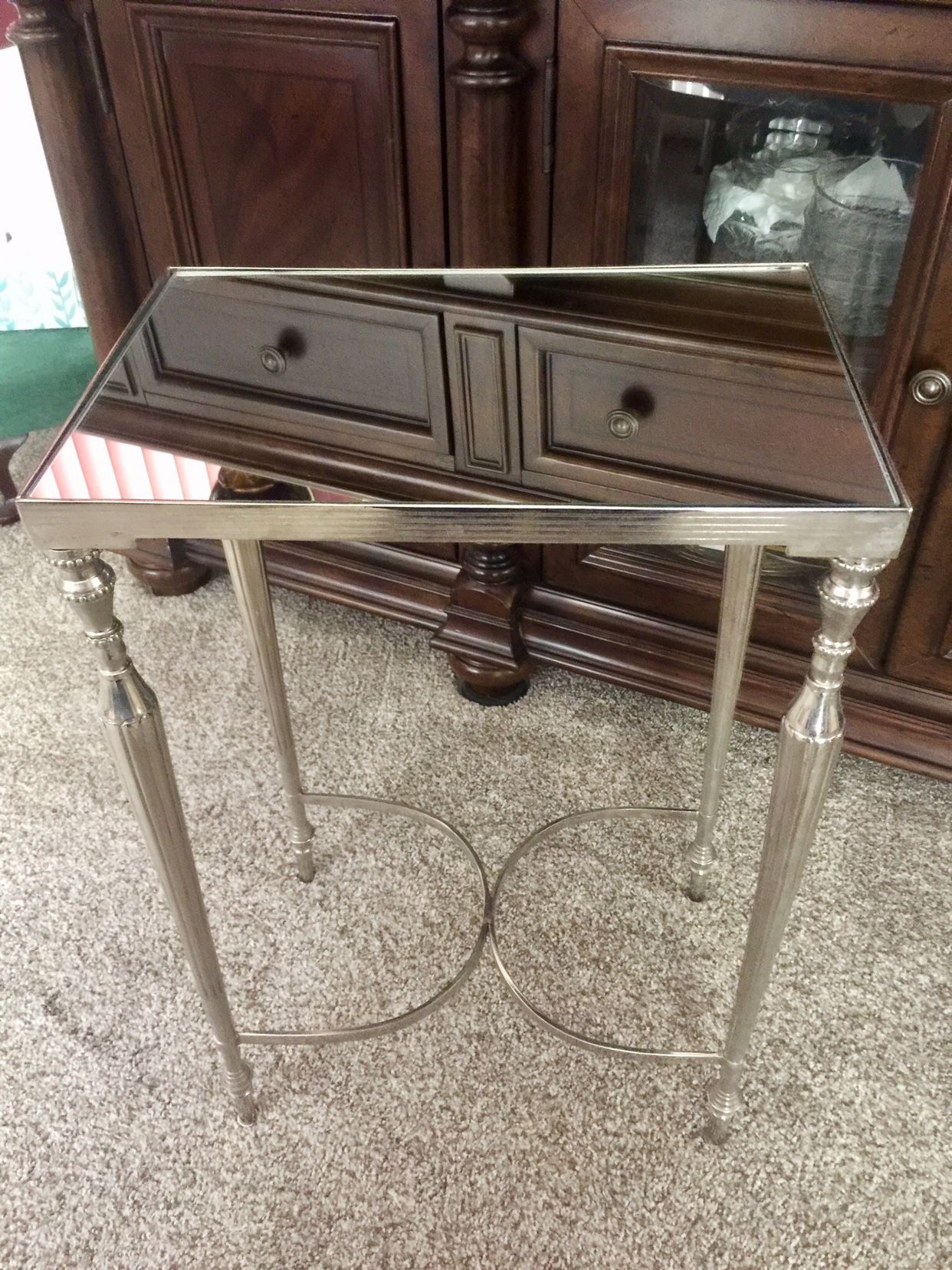 Silver & Glass Table