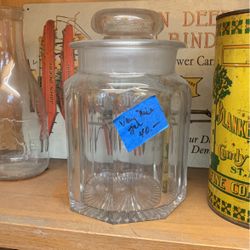 Antique Glass Jar With Lid