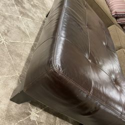 Leather Ottoman Pottery Barn