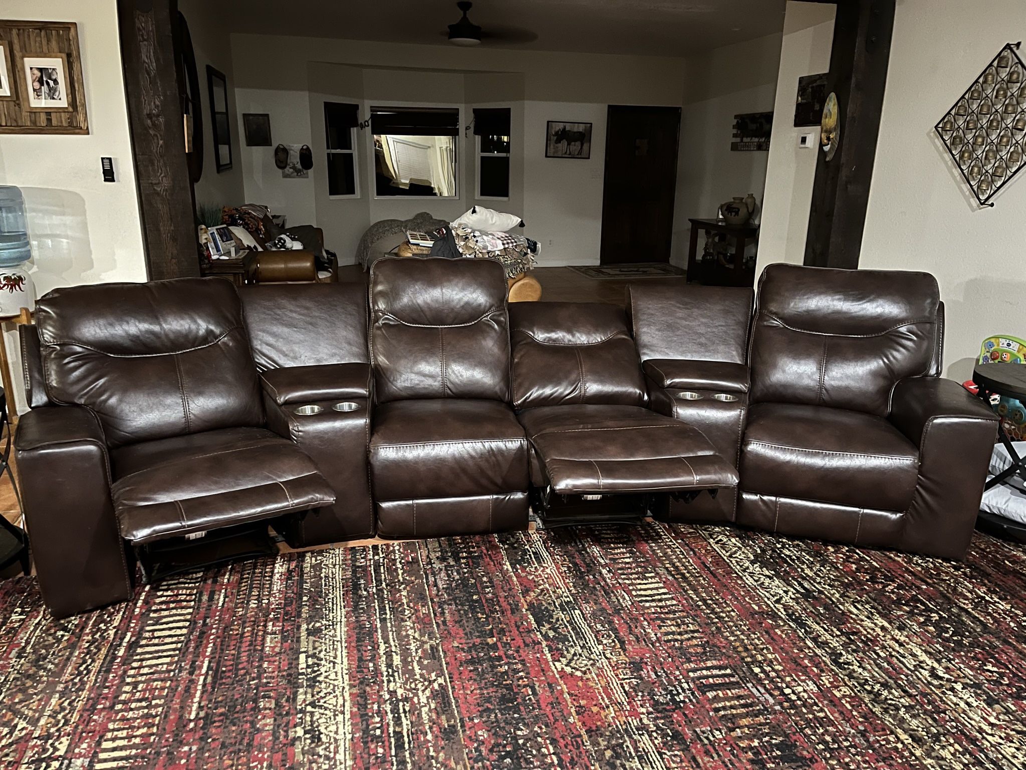 Faux Leather Theater Sofa