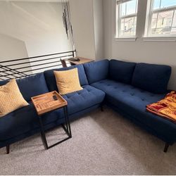 Mid Century Modern Blue Couch
