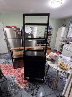 Dark Brown Wine Shelf 