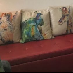 Red Leather Storage Chest