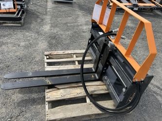 Skid steer forks hydraulic adjustment 48” bobcat pallet forks hydraulic sliding forklift attachment