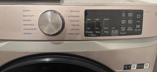 EVERYTHING MUST GO!!STACKABLE Samsung Front Load Washer/Gas Dryer (Platinum)