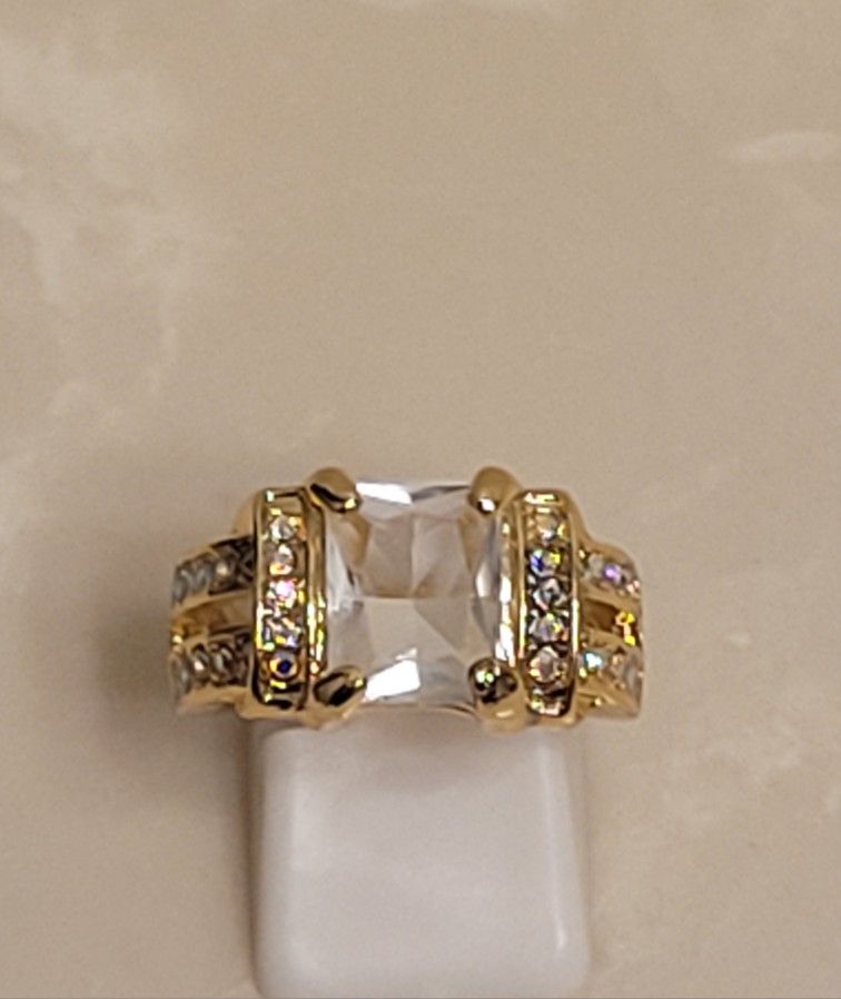 Gold and CZ Ring Size 7