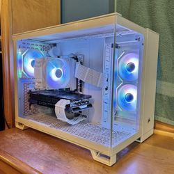 White RGB Gaming PC - Windows 11 Pro, Nvidia, 1TB NVMe, 16GB Ram, Ryzen 5