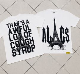 Brand new Awful lot of cough syrup Paris graphic tshirt size: S & L scanning QR