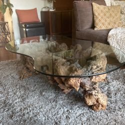 Burl Wood Coffee Table And End Table Set