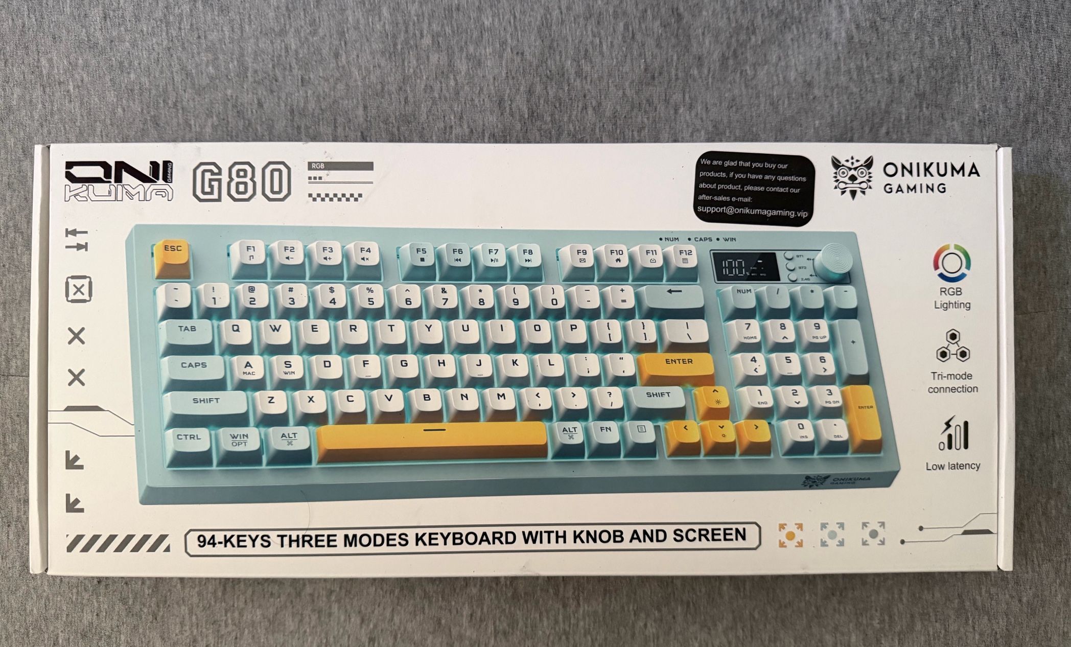 Wireless Keyboard – RGB Backlight – BT/2.4G/USB-C – LCD Screen – Quiet Keys – New