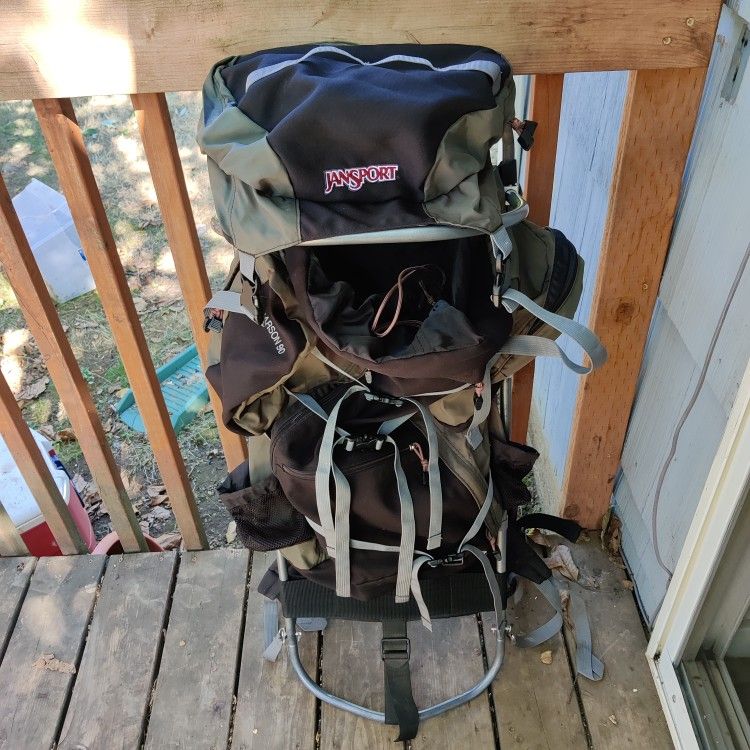 Vintage Jansport Carson 90 H2O Green Tall External Frame Backpack 14X34 Hiking