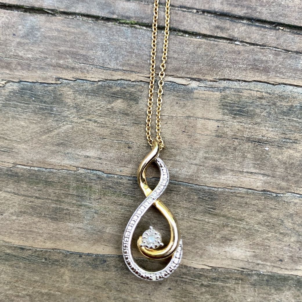 Sterling Silver & Gold Infinity Necklace