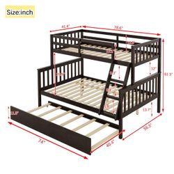 Twin over full with trundle bunk bed