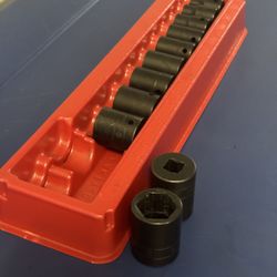 Snap-on Tools 11 pc 1/2" Drive 6-Point SAE Flank Drive® Shallow Impact Socket Set (3/8-1")