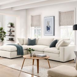 4 Piece Down Filled Overstuffed Sectional Sofa Set in Light Beige (MO3356) $1699 FREE LOCAL DELIVERY 