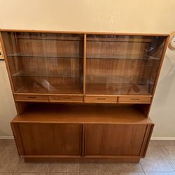 Danish mid century modern teak hutch