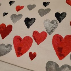 2 Large Valentines Day Heart  Tablerunners