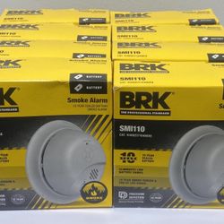 Lot Of 8 BRK 10 Year Battery-Powered Ionization Smoke Detector-SMI110  (#1147)