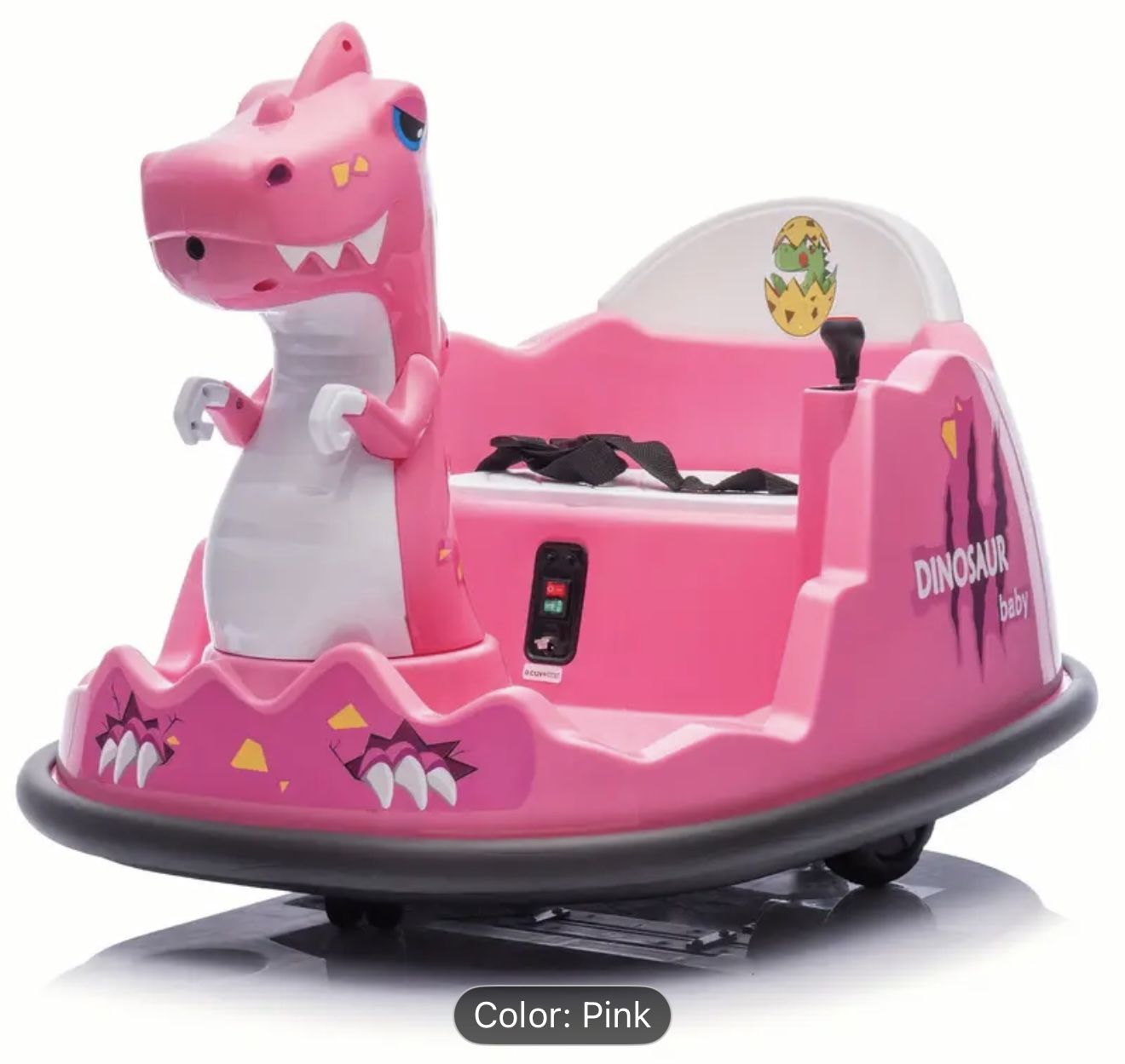 12volt 4.5 Ah Pink Dinosaur ride On bumper Car .