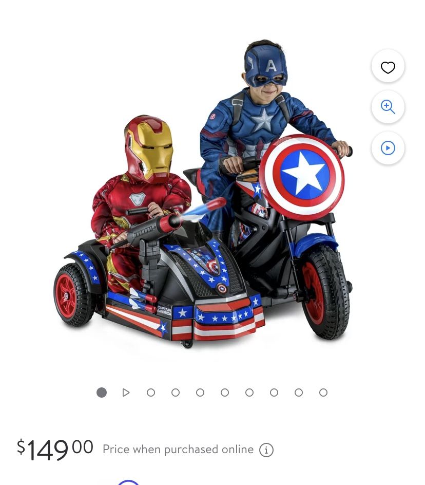 Captain America Motorcycle And side Car Ride On