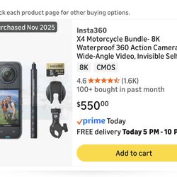 Insta360 X4 Motorcycle Bundle Camera