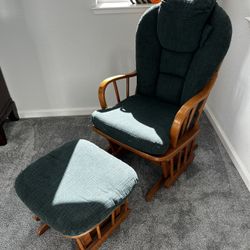 Rocking Chair With Green Cushion