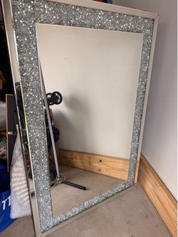 Silver Crystal Diamond Mirror