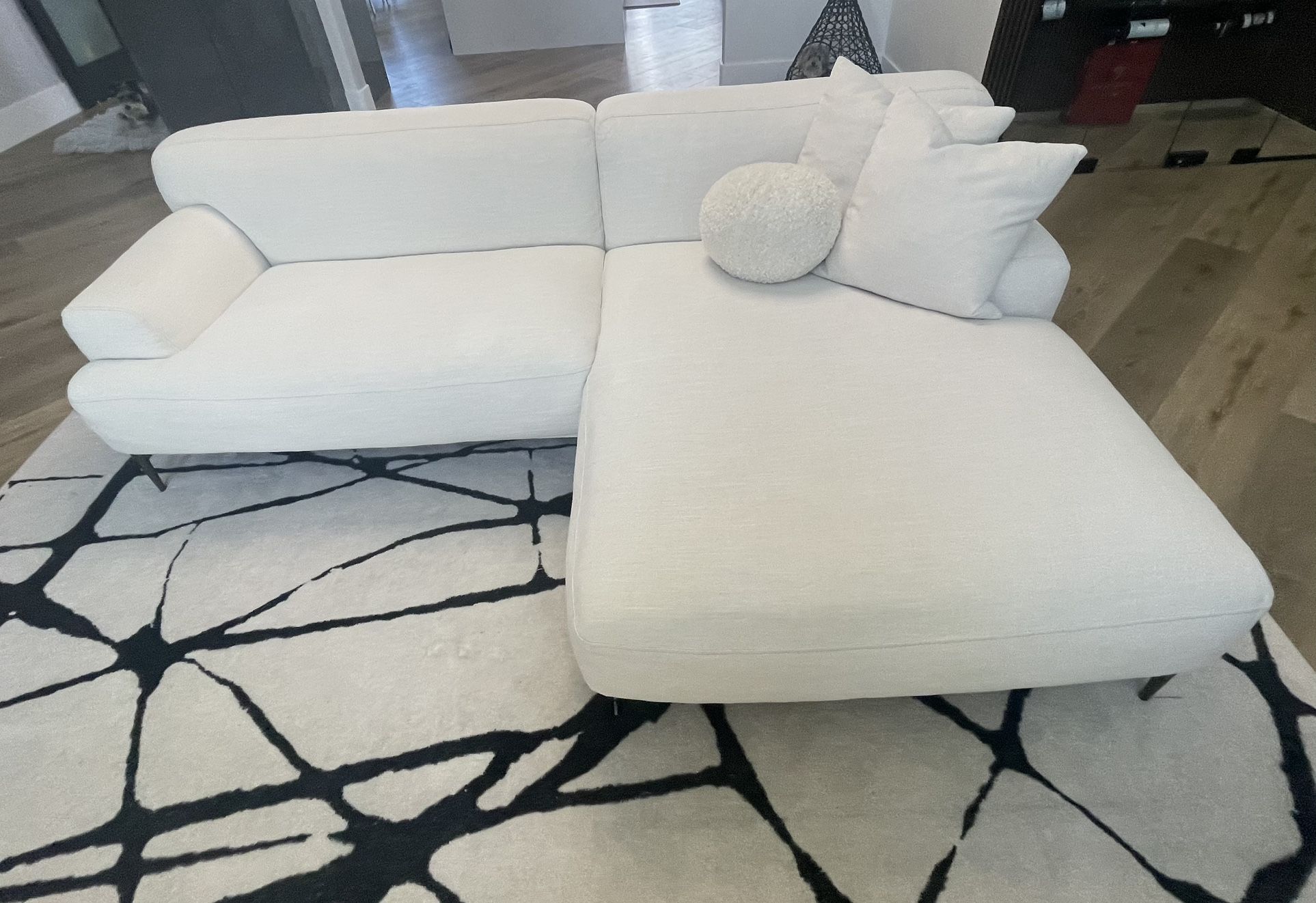 Sofá New L Shaped Modern Sectional White**##**