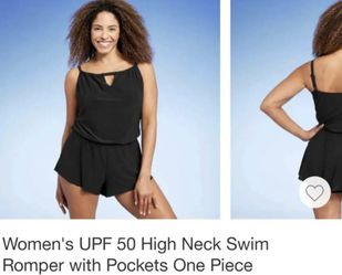 Black One Piece Swimsuit with Pockets (Brand: Aqua Green) new with tags. Women's size XL, 16/18. Fits size large