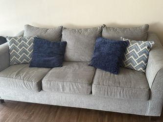 Gray Sofa With Pillows need this gone ASAP