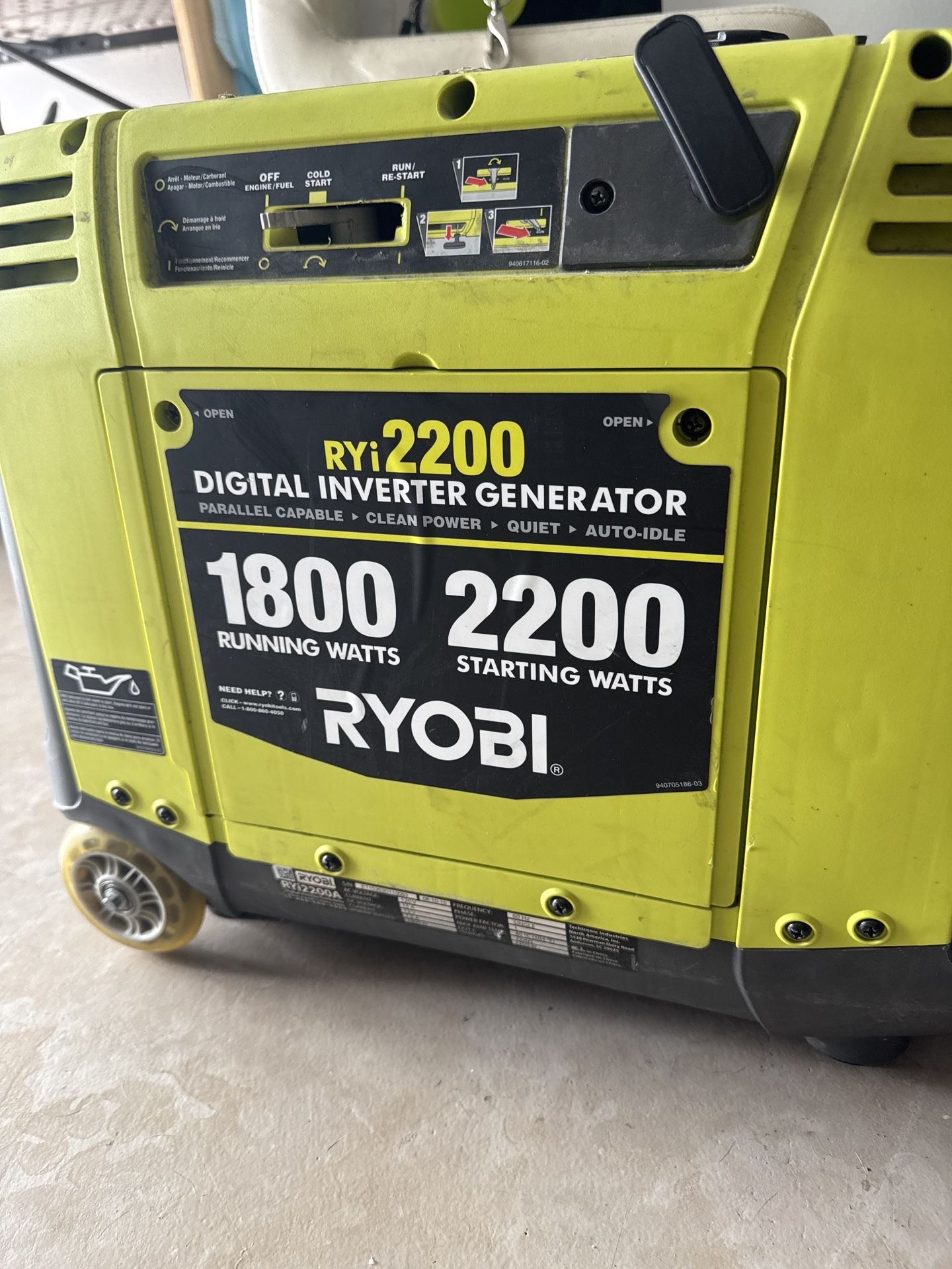 Ryobi 2200‑Watt Digital Inverter Generator