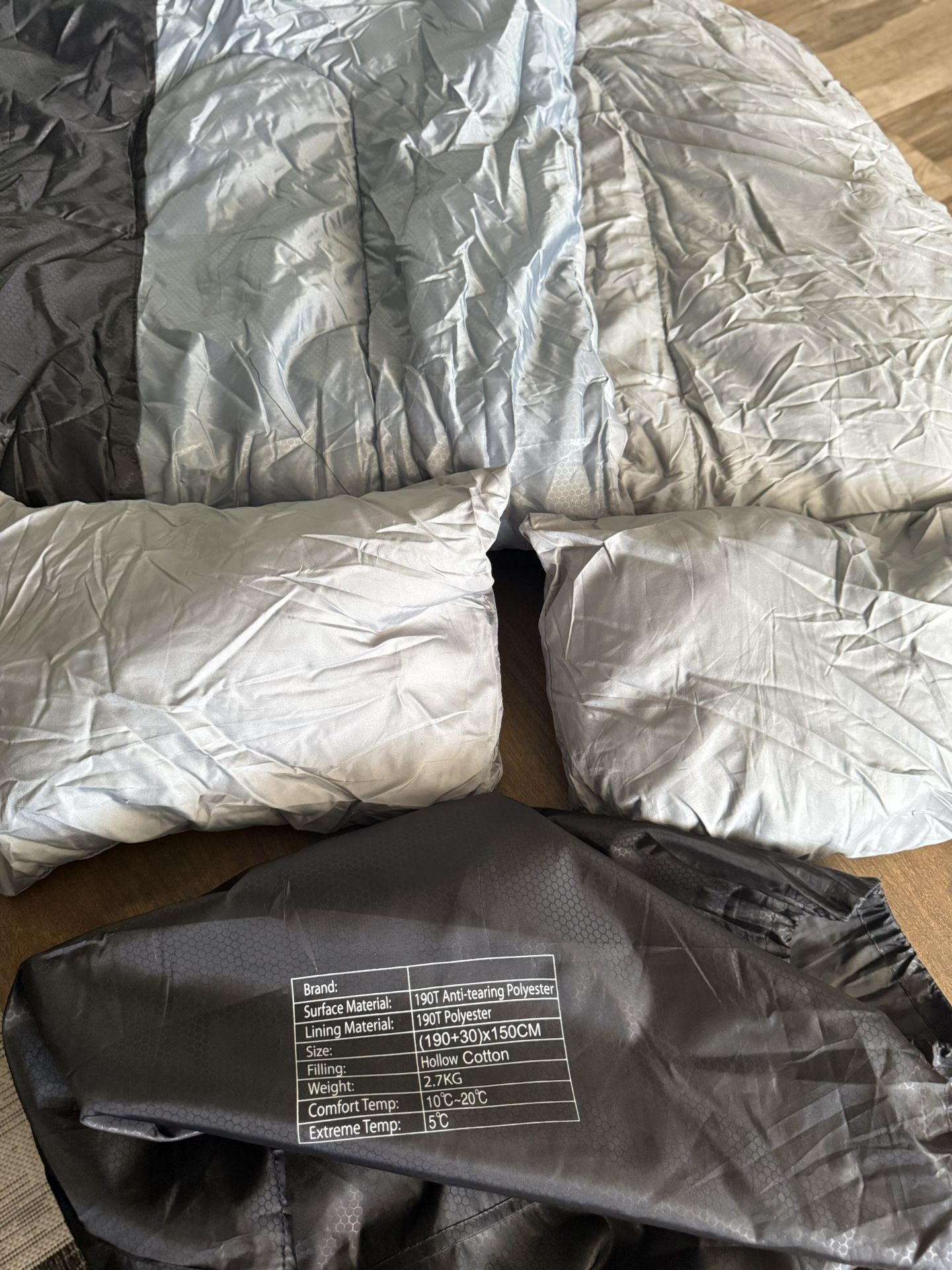 2 Person Sleeping Bag With Two Pillows
