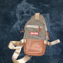 Coca-Cola Crossbody Leather/Striped Backpack